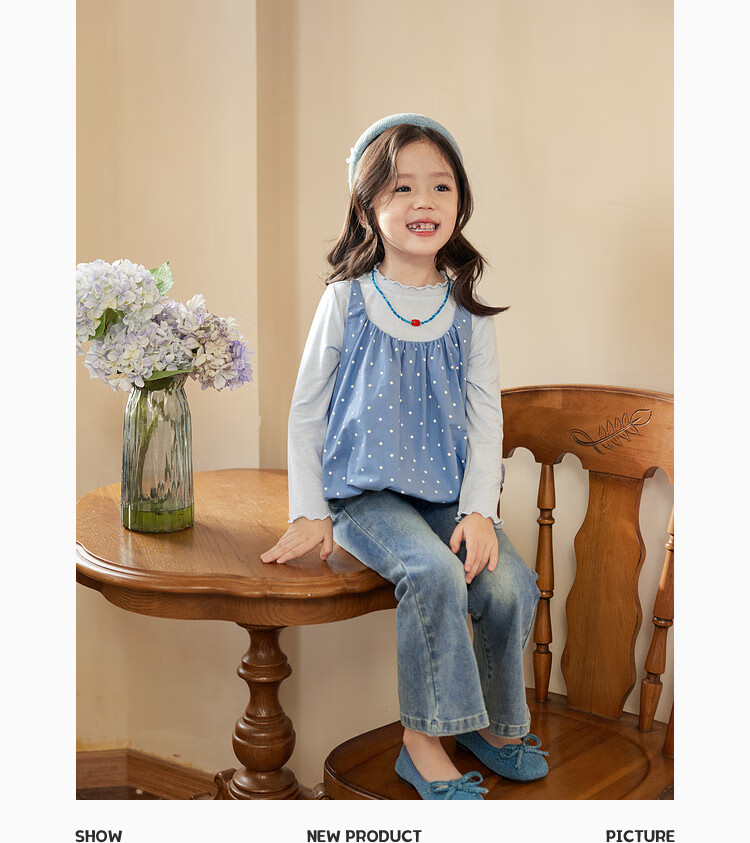 LUSON Little O Baby Kids Autumn Outfit Girls Polka Dot 2025 New Super Cute Flower Bud Vest Set 11